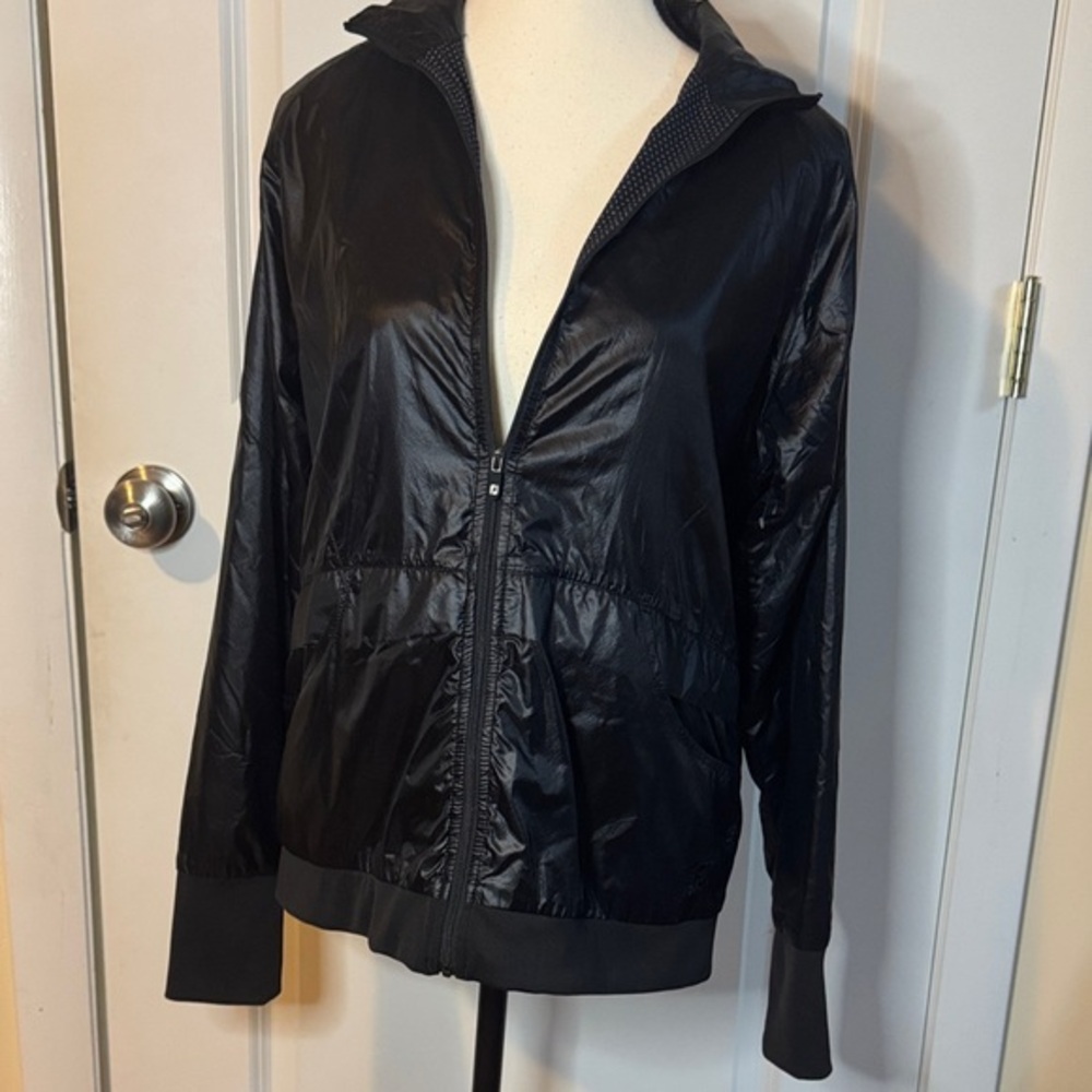 footjoy womens black full zip knit trim lightweight jacket size M
